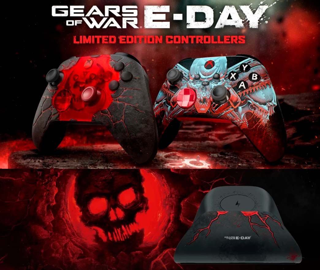 GEARS OF WAR E-DAY GANHA DOIS CONTROLES ESPECIAIS E DOCK TEMÁTICA; UM DELES SERÁ EXCLUSIVO DO XBOX DESIGN LAB