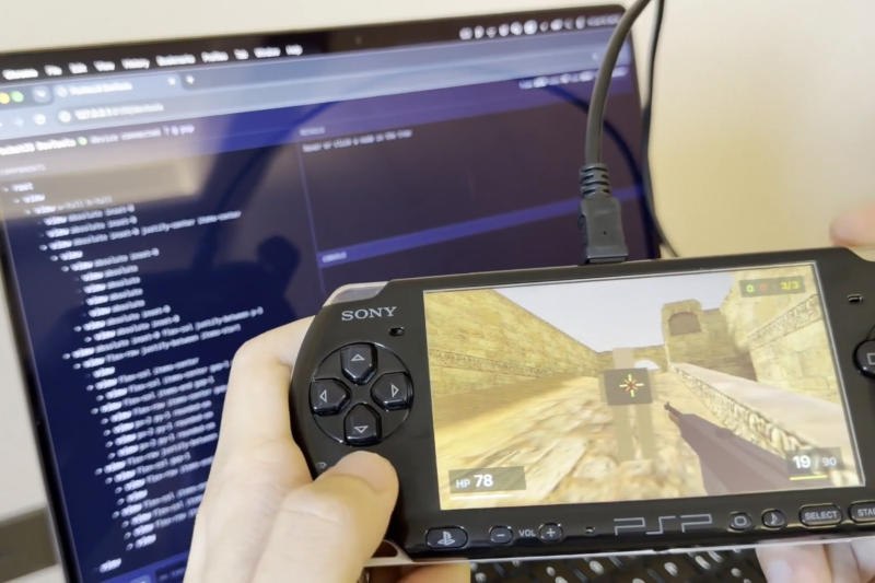 ENTUSIASTA CRIA CLONE DE COUNTER-STRIKE RODANDO NATIVAMENTE NO SONY PSP ORIGINAL A 60 FPS