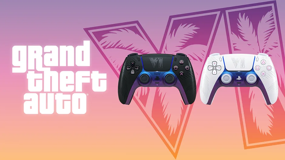SONY REVELA CONTROLES LIMITADOS DE GTA VI COM ACABAMENTO IRISADO E DETALHES EM RELEVO