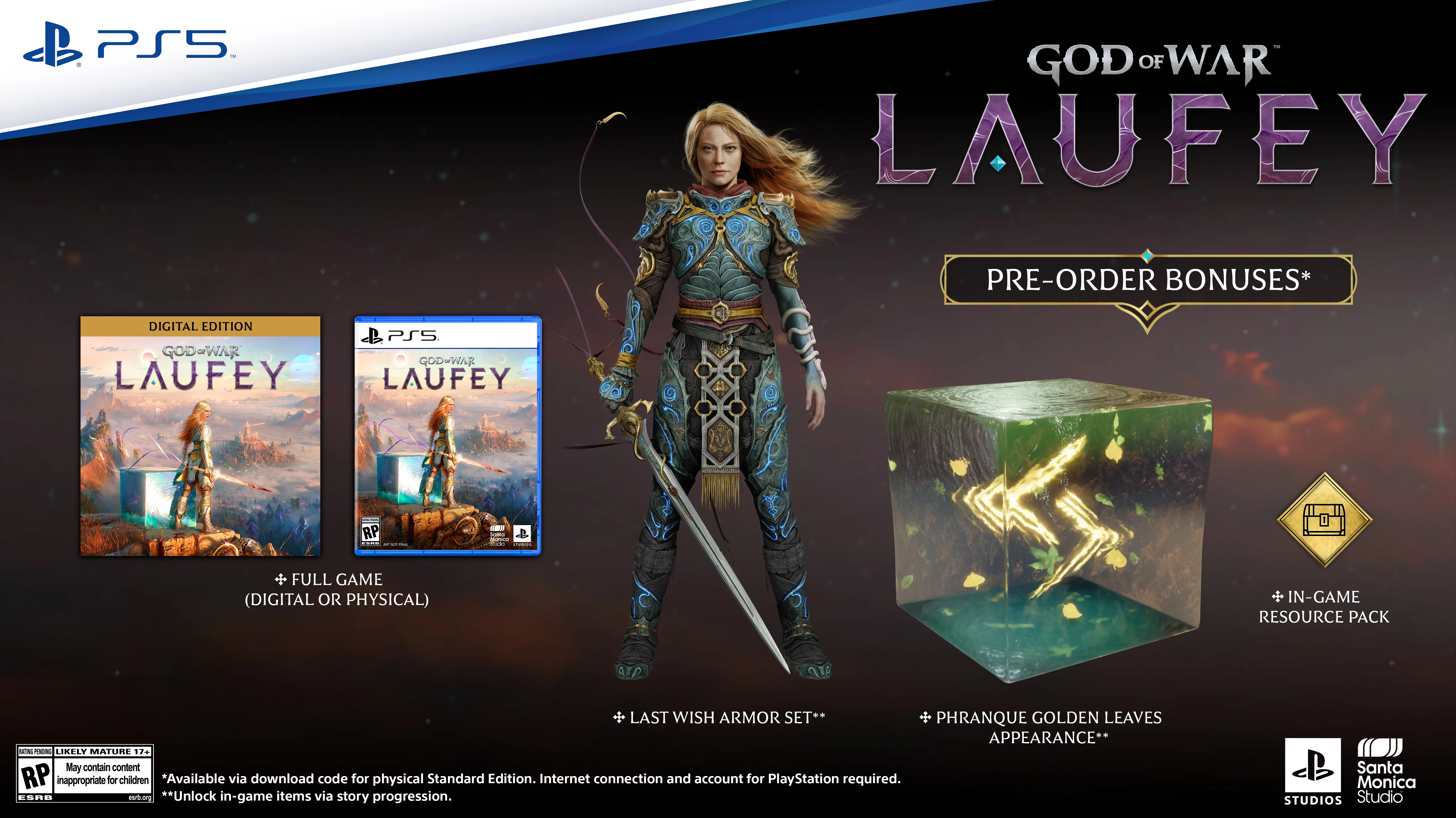 GOD OF WAR LAUFEY: PRÉ-VENDA COMEÇA AMANHÃ 29/09/2026 COM ARMADURA EXCLUSIVA E DETALHES DO ARCO SERPENTINO DE FAYE